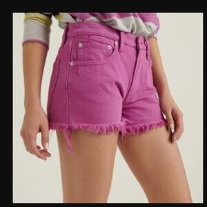 Lucky Brand Size 6 28 Orchid Purple Mid‎ Rise Cut Off Frayed Denim Jean Shorts